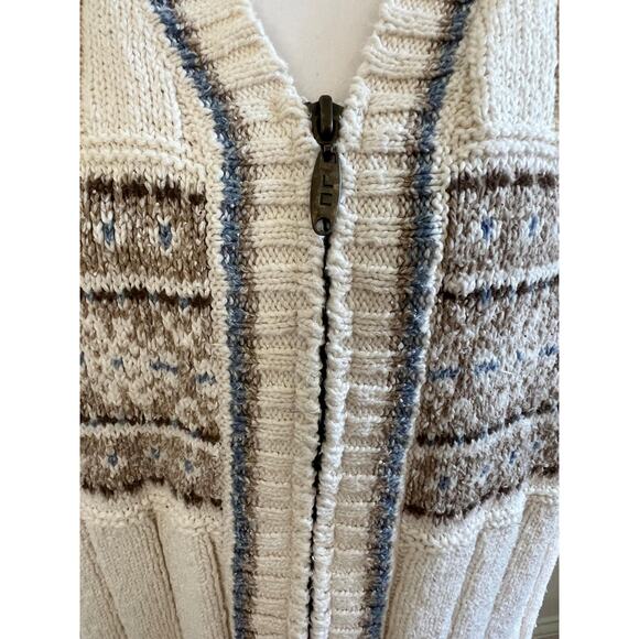 Vintage Liz Claiborne Zip-Up Cream Cottagecore Sweater – Women’s M - Picture 2 of 6